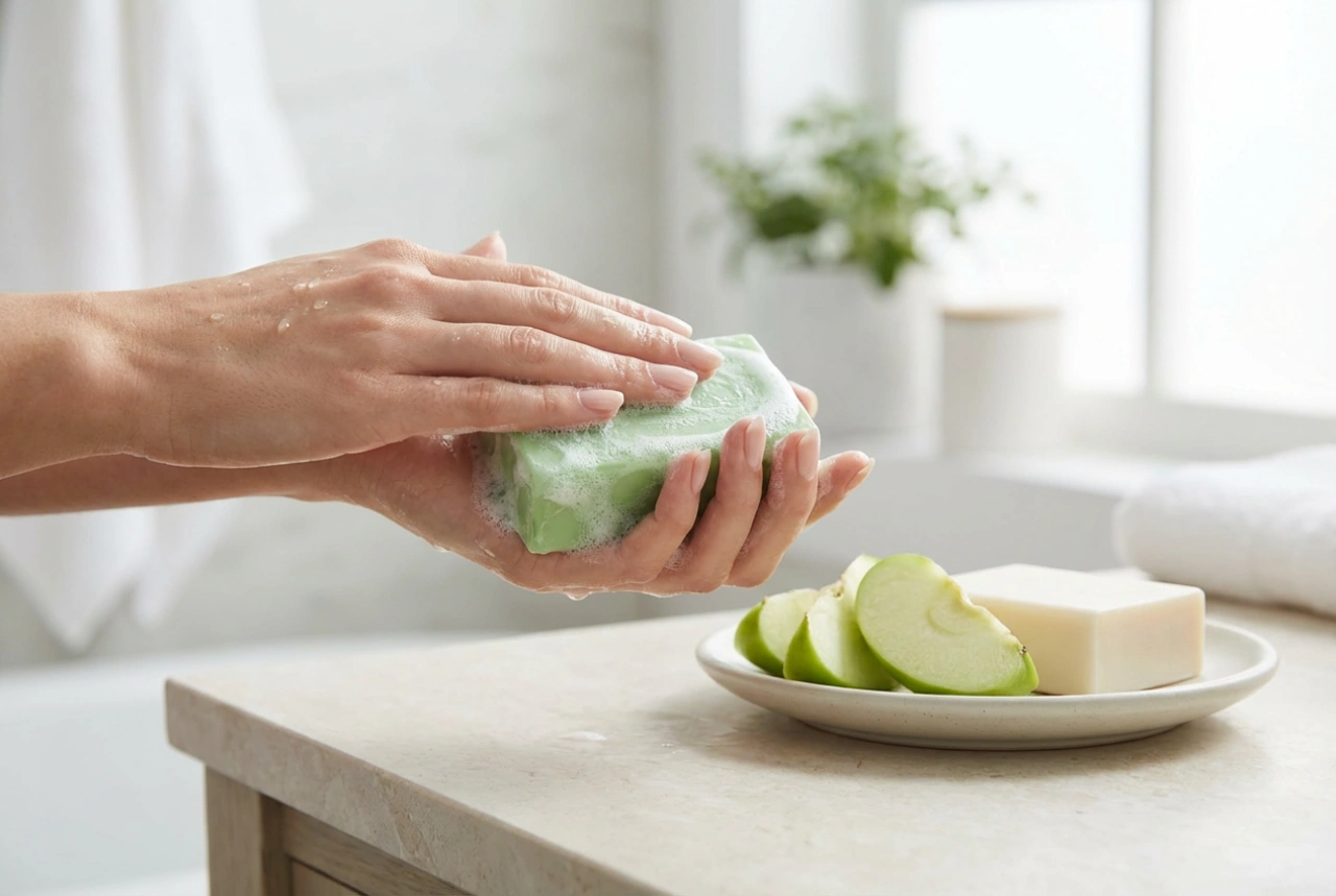 Jabón de manzana verde: aroma fresco, espuma y cuidado de las manos
