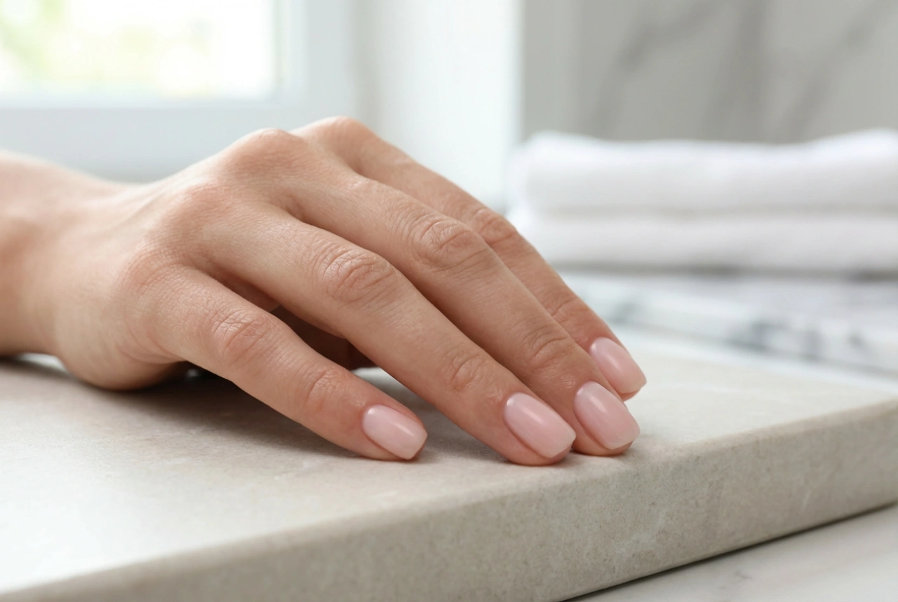 Uñas semipermanentes cortas sin tocar la cutícula: forma y esmaltado