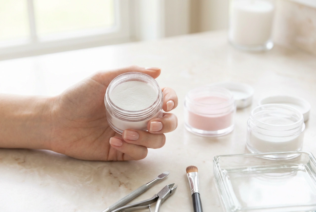 Kit de uñas de titanio: elementos esenciales y aplicación correcta del polvo