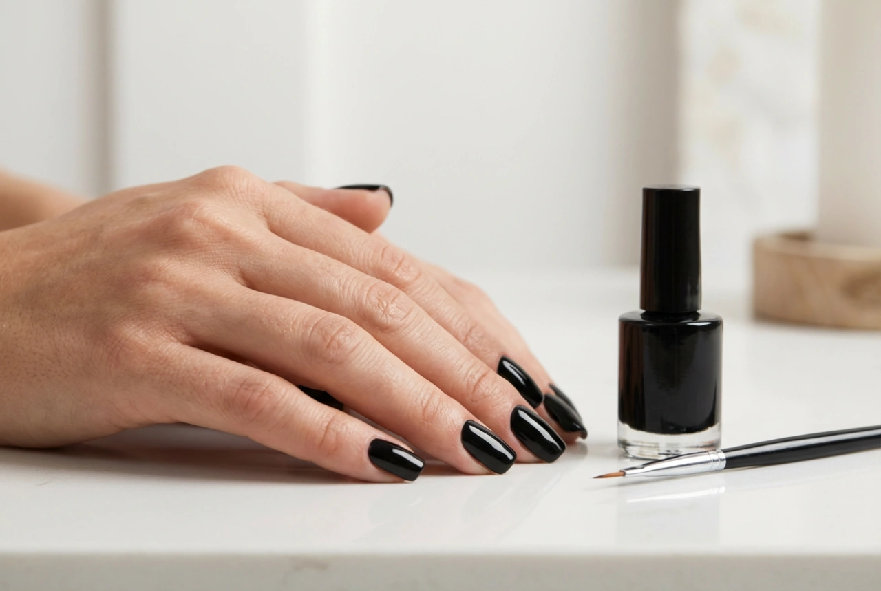 Uñas semipermanentes negras: preparación y aplicación perfecta sin tocar la cutícula