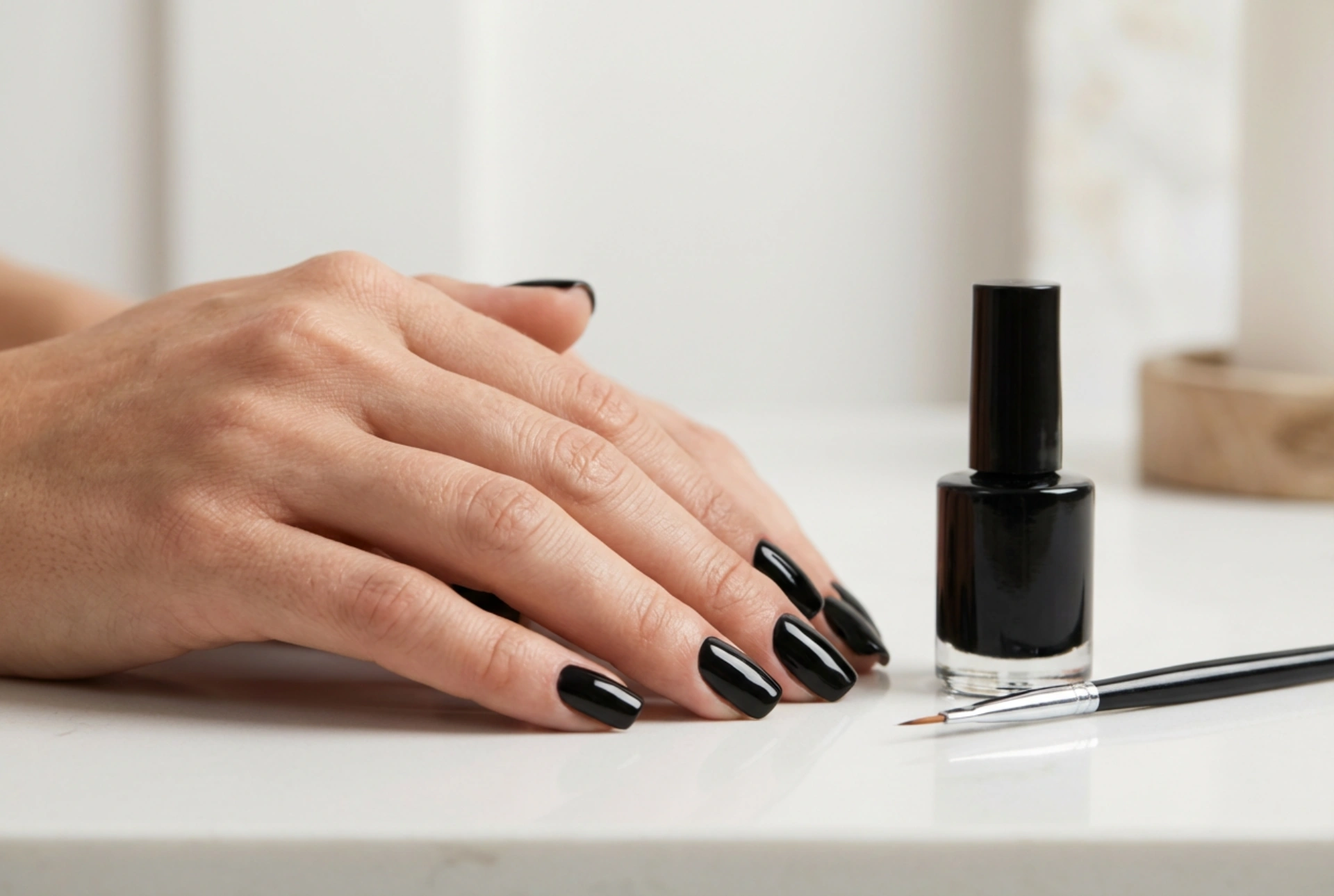 Uñas semipermanentes negras: preparación y aplicación perfecta sin tocar la cutícula