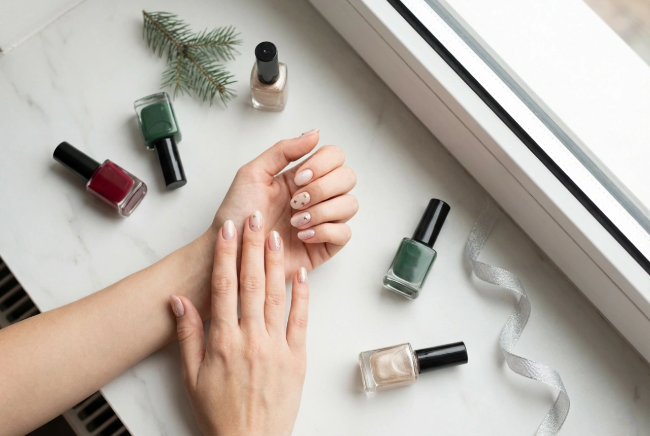 Manicura semipermanente para las fiestas: preparación de las uñas, colores y decoraciones sutiles