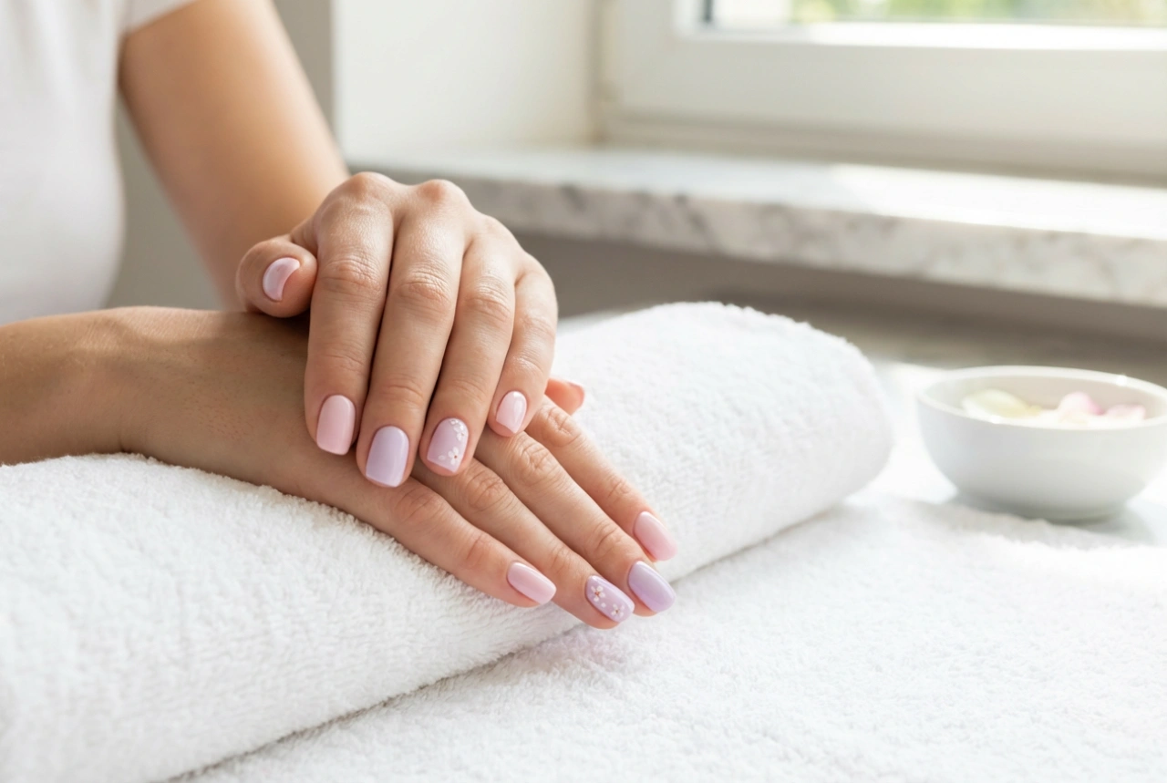 Manicura híbrida para la primavera: tonos delicados, decoraciones y aplicación duradera