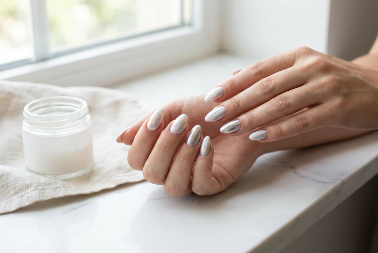 Manicura semipermanente con polvos: cómo lograr efectos espejo, sirena y holográfico sin imperfecciones