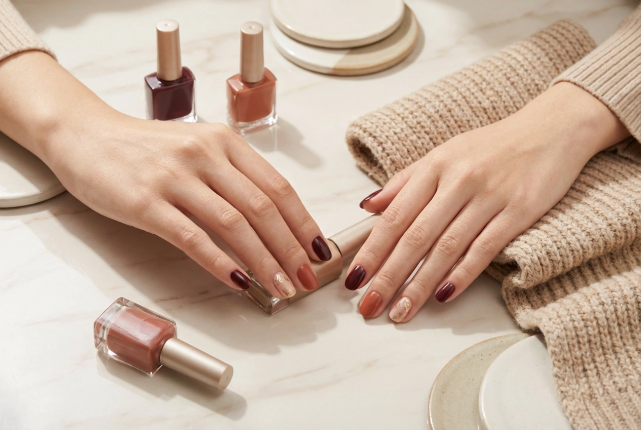 Manicura semipermanente de otoño: colores, diseños y técnicas para los días fríos