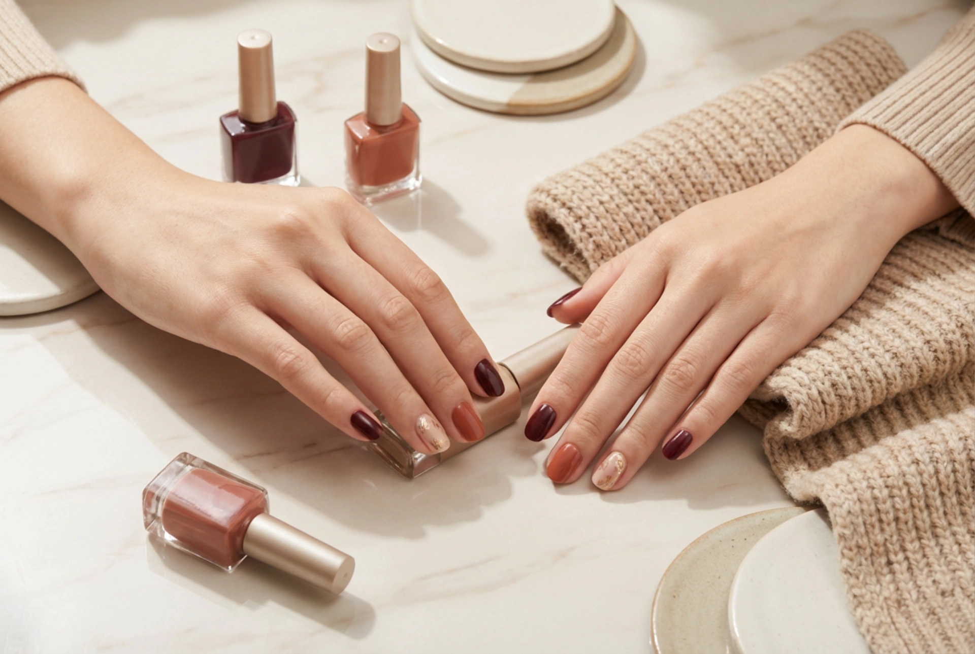 Manicura semipermanente de otoño: colores, diseños y técnicas para los días fríos