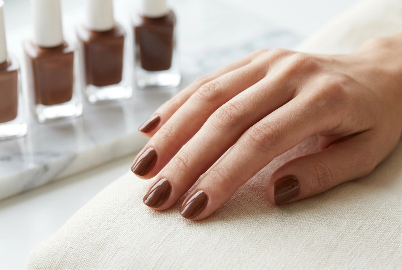 Esmalte de uñas marrón: cómo elegir el tono y pintar sin manchar las cutículas