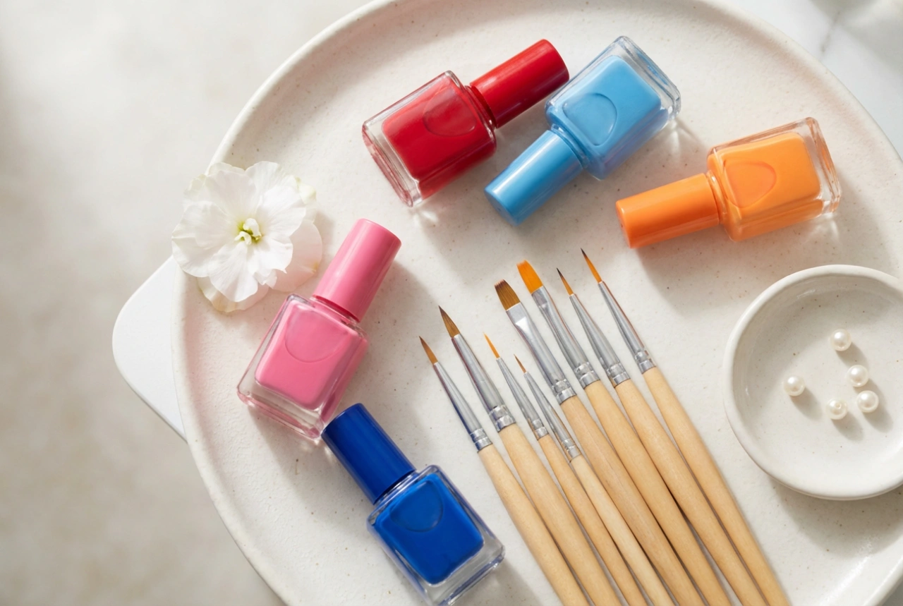 Esmaltes para la decoración de uñas: tipos, pinceles y técnicas de aplicación