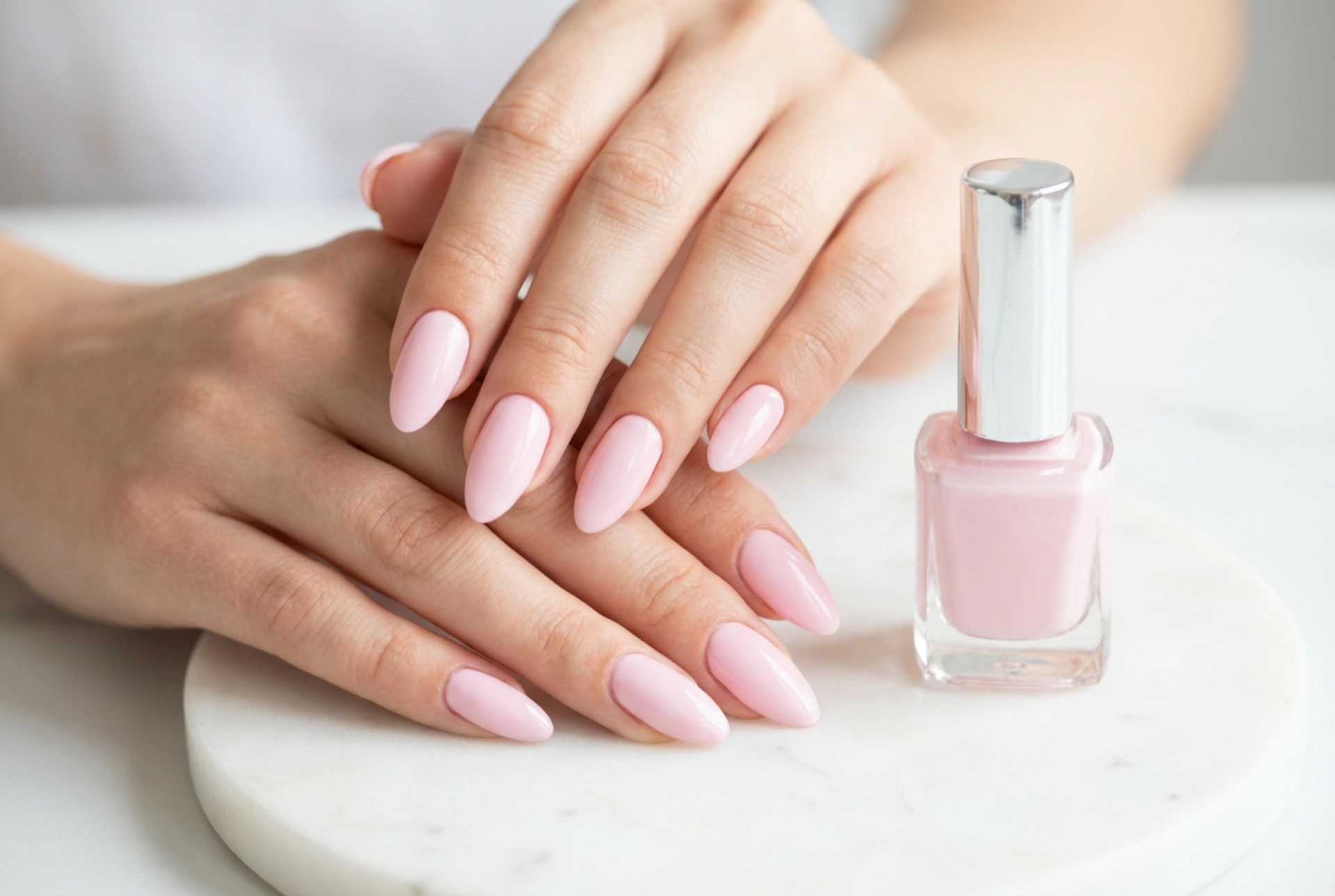 Uñas híbridas claras: técnicas para un color uniforme y sin transparencias