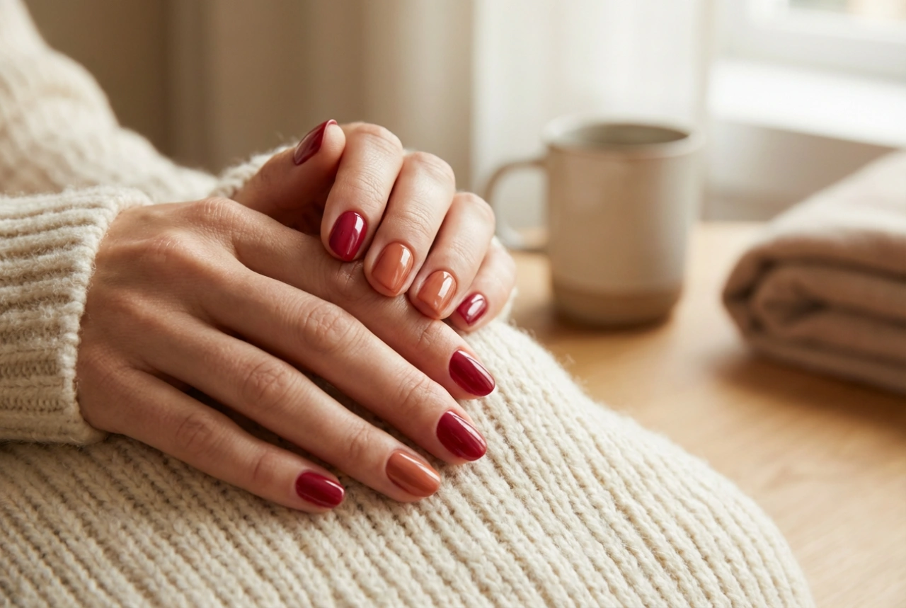 Estilos para días fríos: manicura híbrida de otoño sin complicaciones