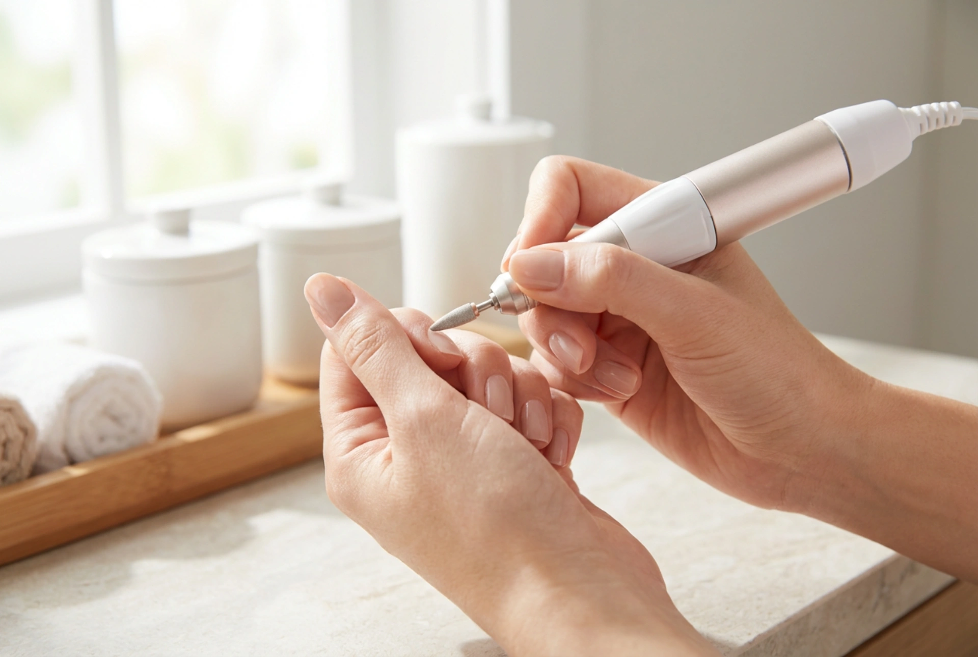 Fresa de uñas potente en la práctica: cómo trabajar sin irritaciones