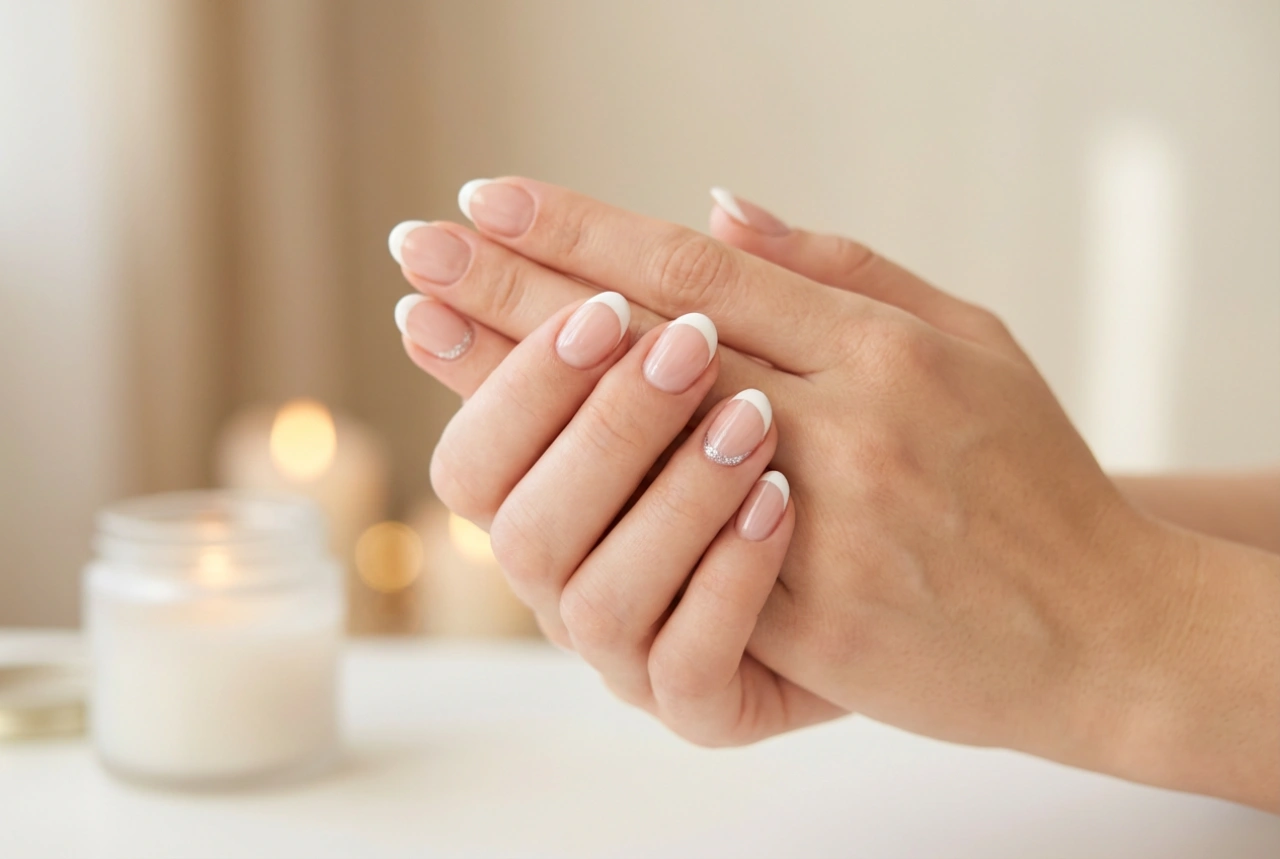 Manicura francesa navideña: un clásico con un toque festivo paso a paso