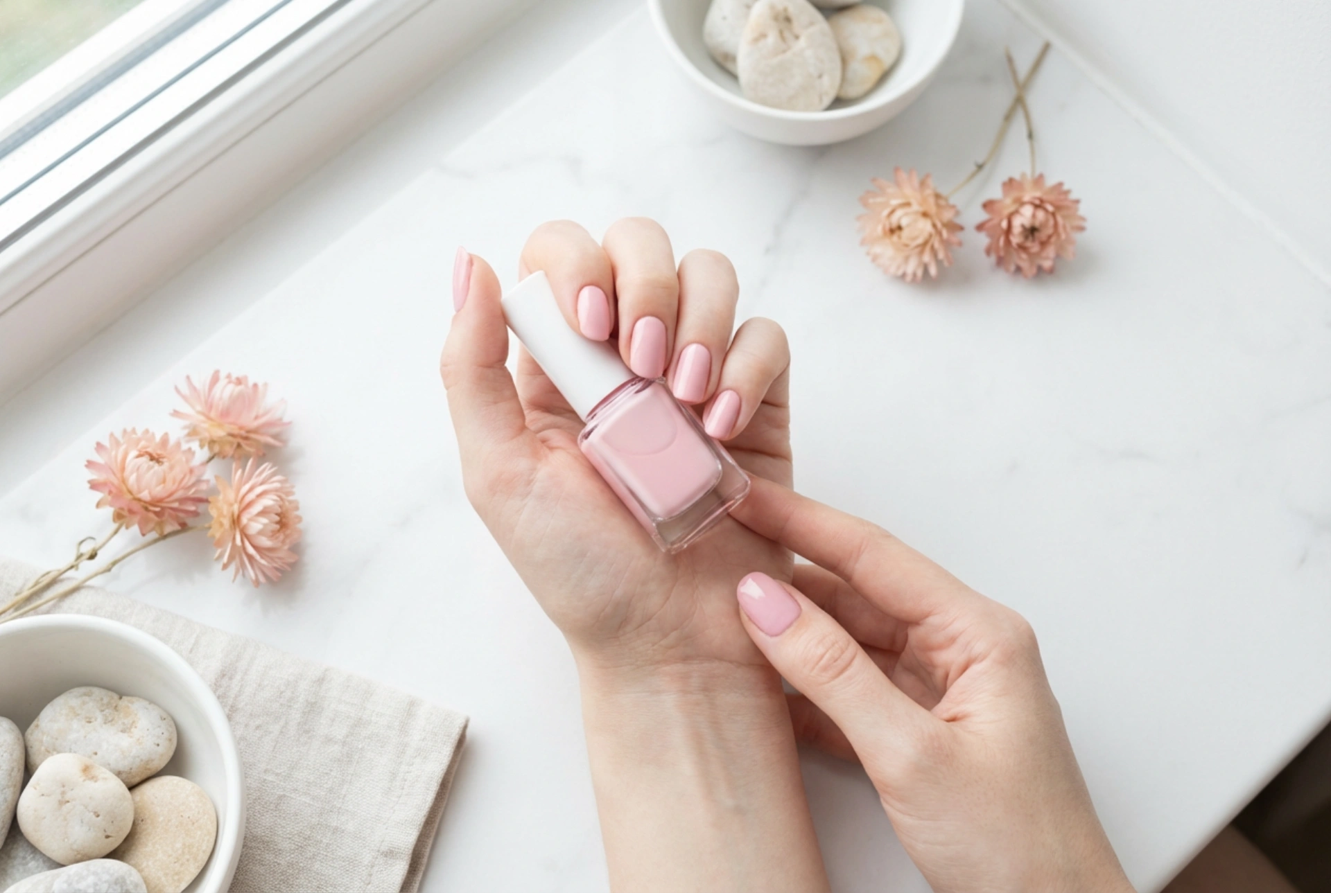 Uñas rosa perfectas y sin rayas: selección de tonos y aplicación meticulosa