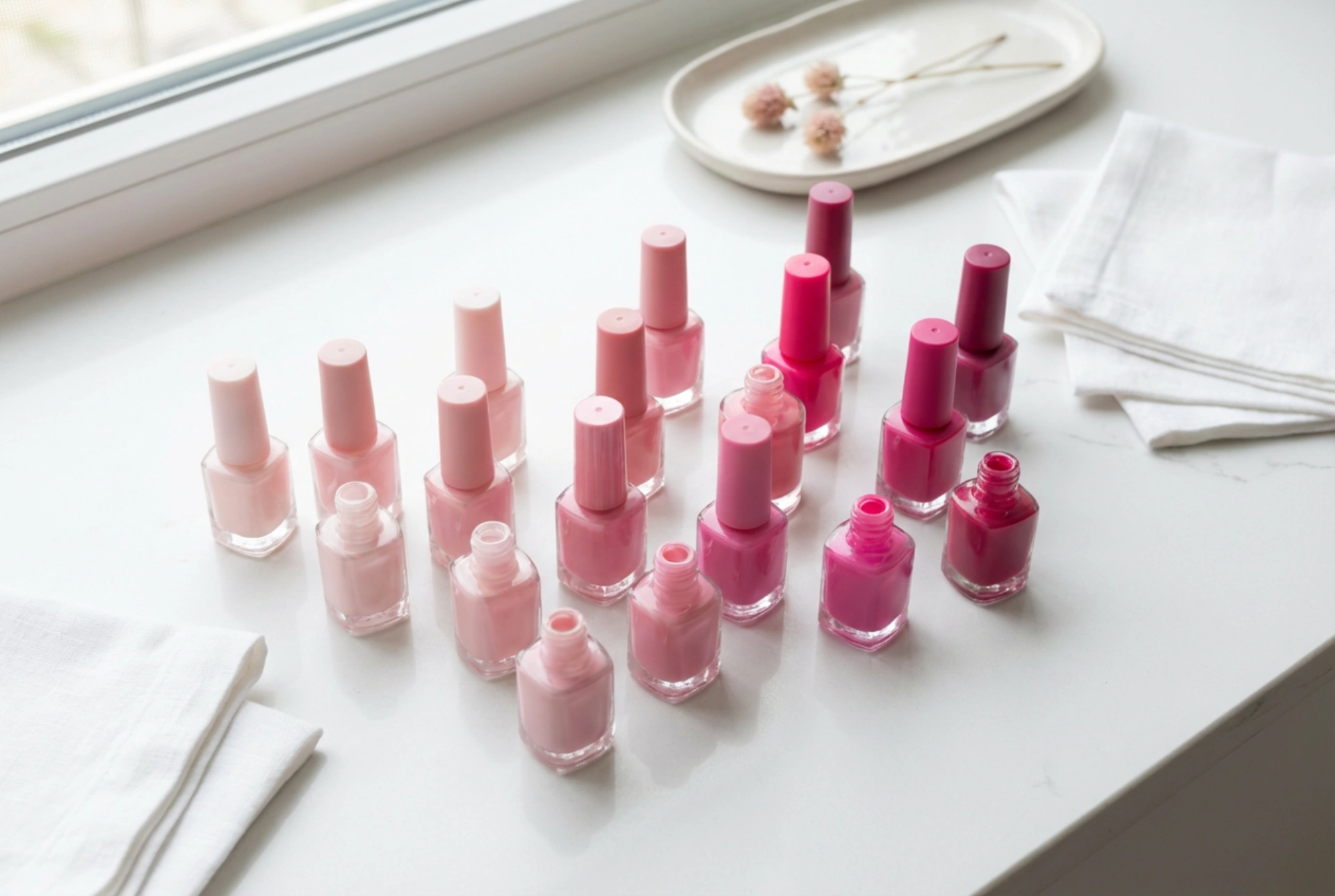 Uñas rosas en la práctica: de tonos delicados a matices vibrantes