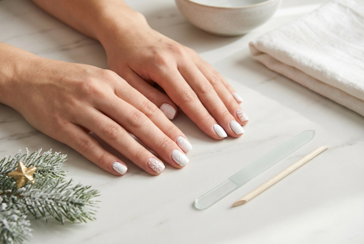 Uñas navideñas blancas: diseños sencillos, herramientas y duración