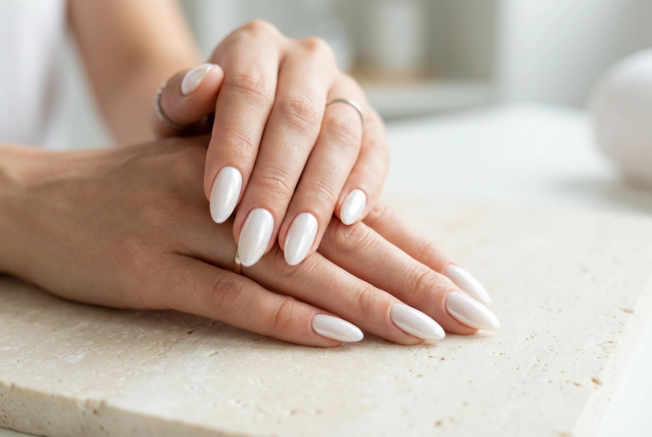 Uñas blanco perla: cómo lograr una superficie lisa y un brillo nacarado