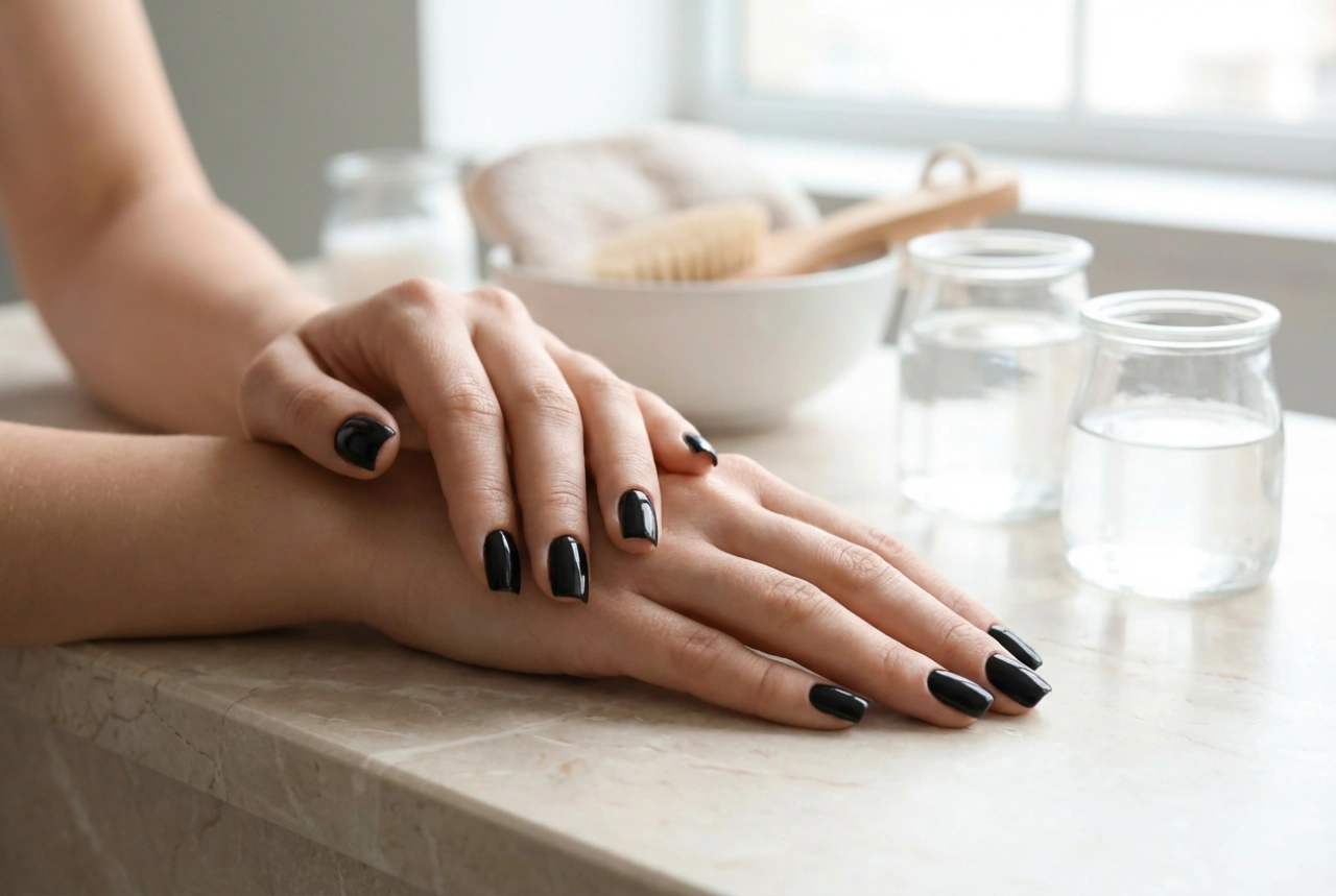 Uñas negras cuadradas: cómo darles forma y pintarlas de manera uniforme