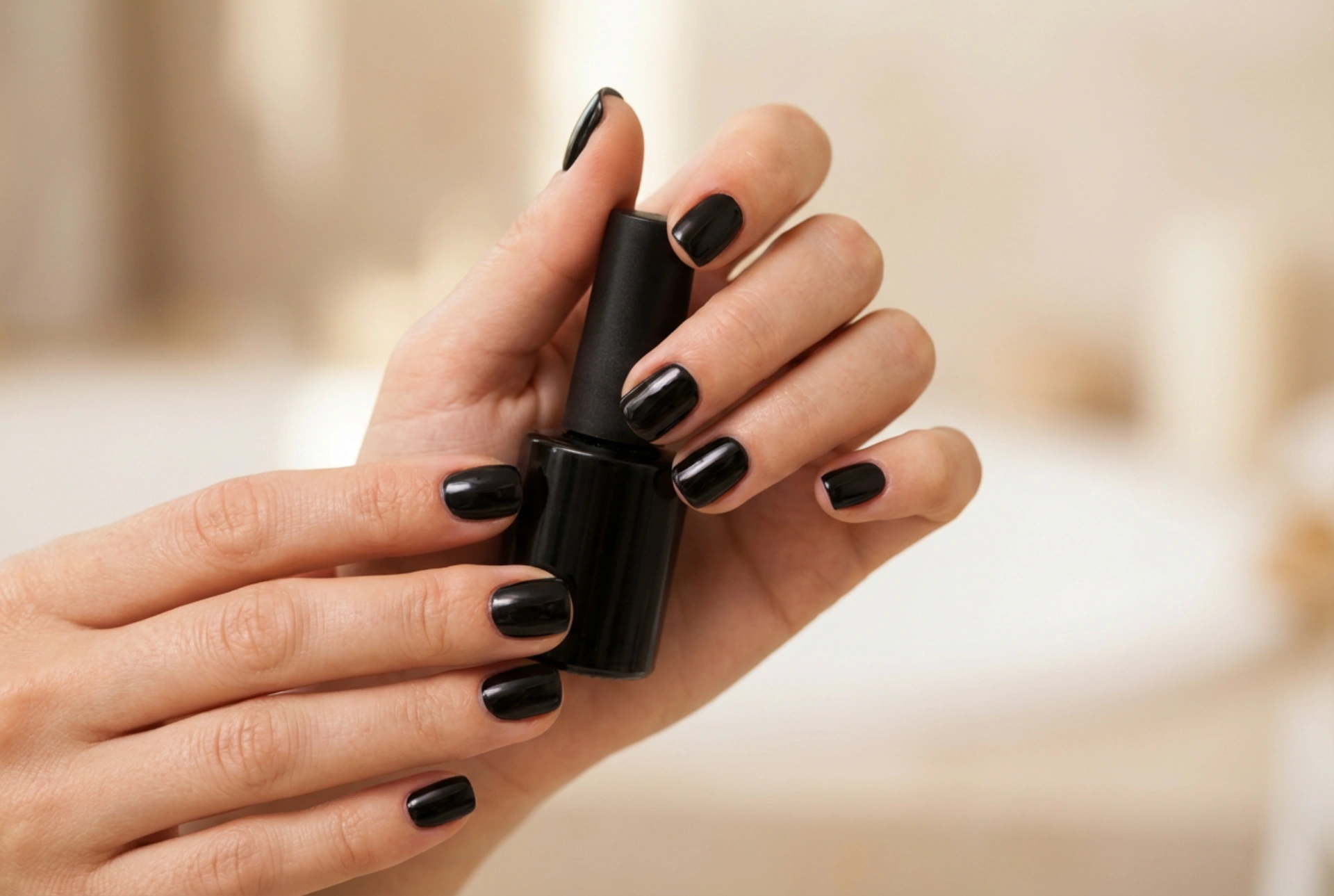 Uñas negras cortas: técnicas de pintado y un acabado impecable