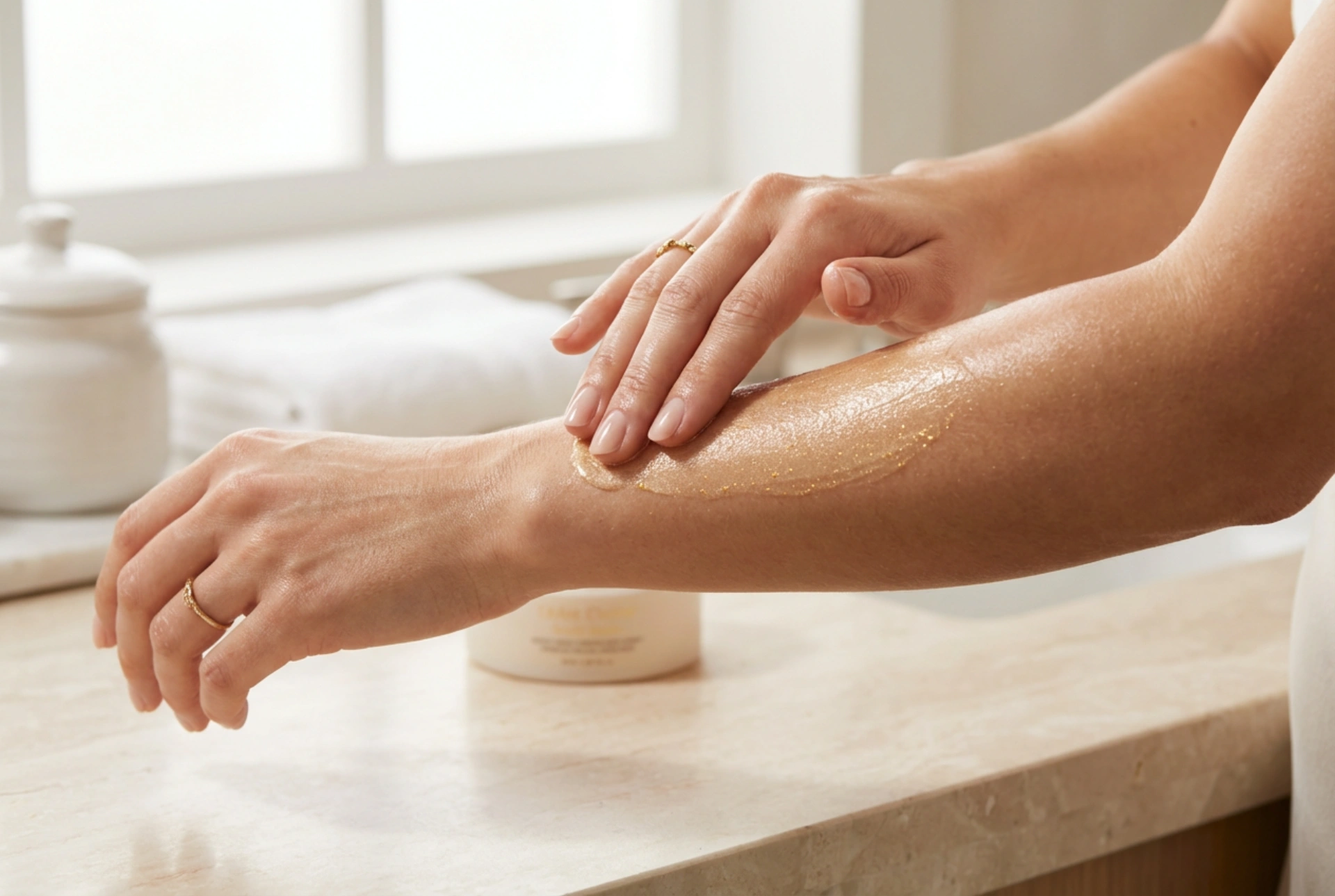 Bálsamo con partículas de oro: cómo conseguir un brillo sutil sin manchas