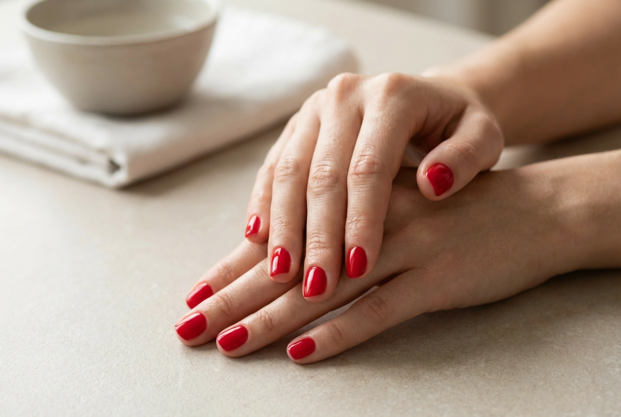 Cómo pintar las uñas rojas cortas para estilizar las manos