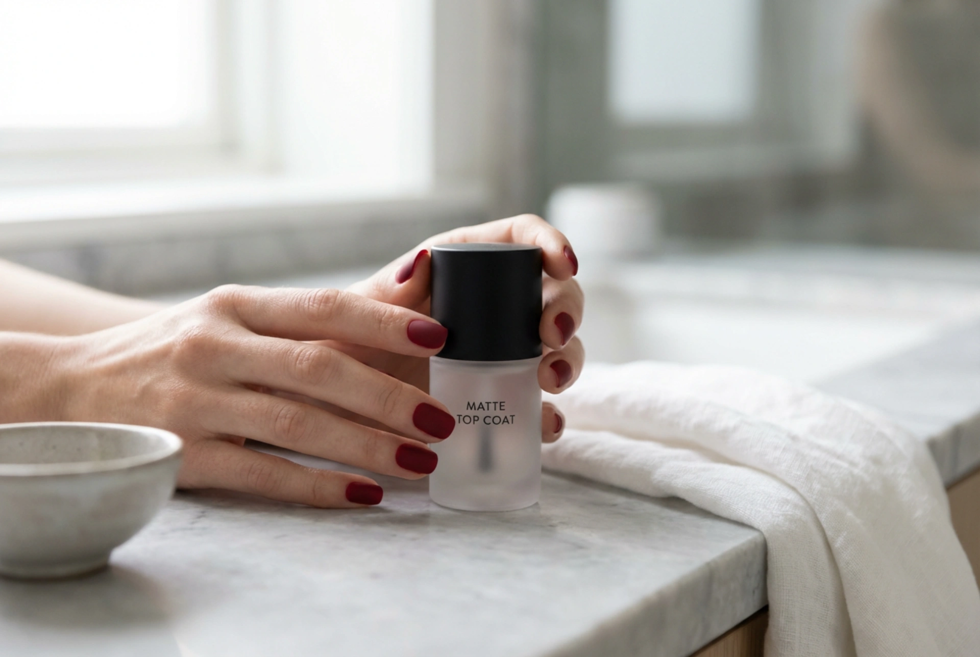 Uñas Rojas Mate sin Imperfecciones: Top Coat Mate y Cuidado