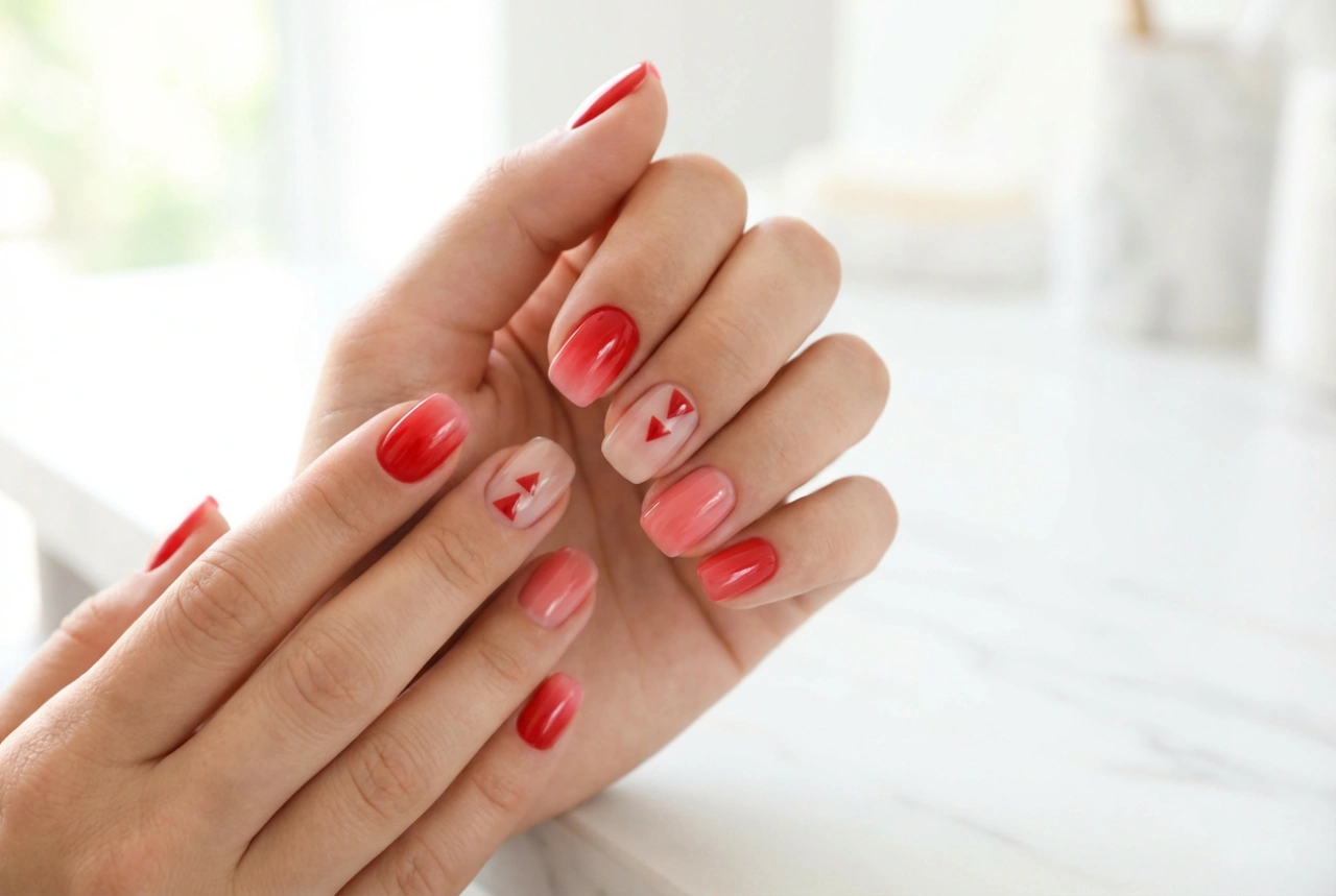 Uñas rojas para el verano: acabados ligeros, espacio negativo y efecto degradado