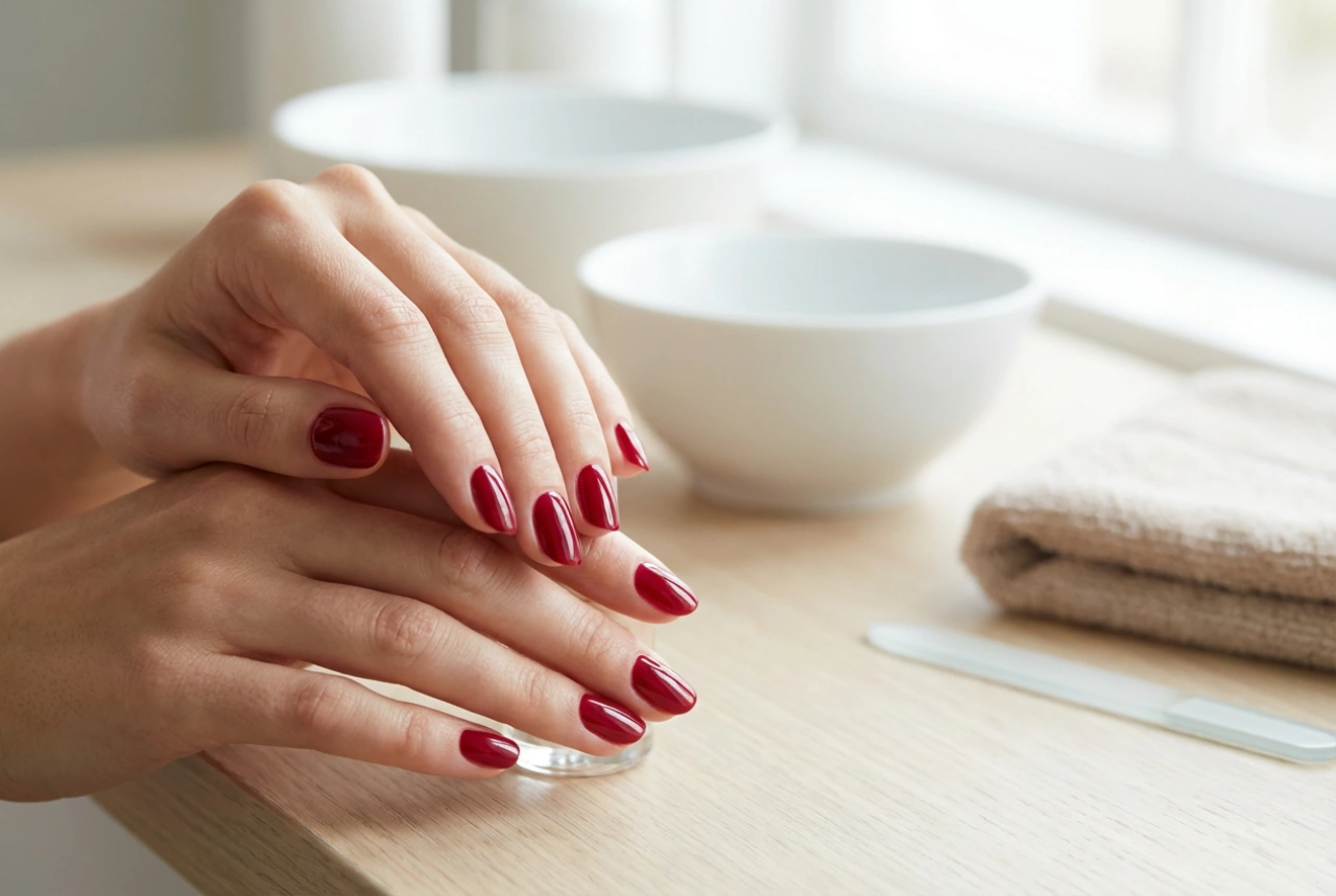 Uñas de gel rojas paso a paso: estructura, color y brillo