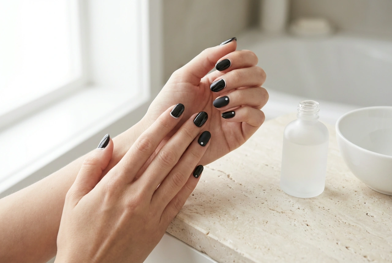 Uñas negras para el día a día: diseños sencillos y acabados elegantes
