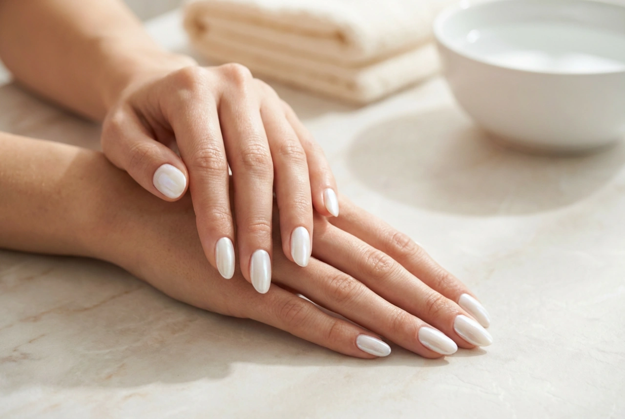 Uñas blanco perlado: cómo lograr el efecto concha y espejo