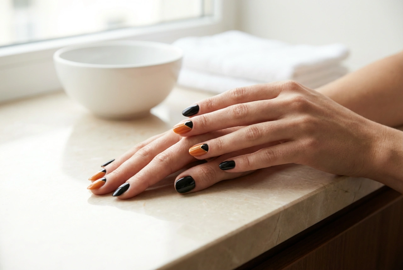 Uñas negras y naranjas: diseños para Halloween y el día a día paso a paso
