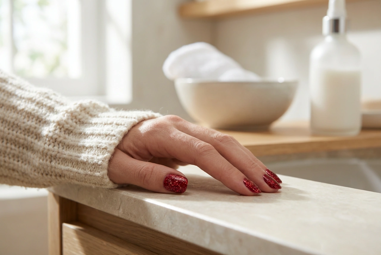 Uñas rojas con purpurina: cómo aplicar la purpurina para que dure más