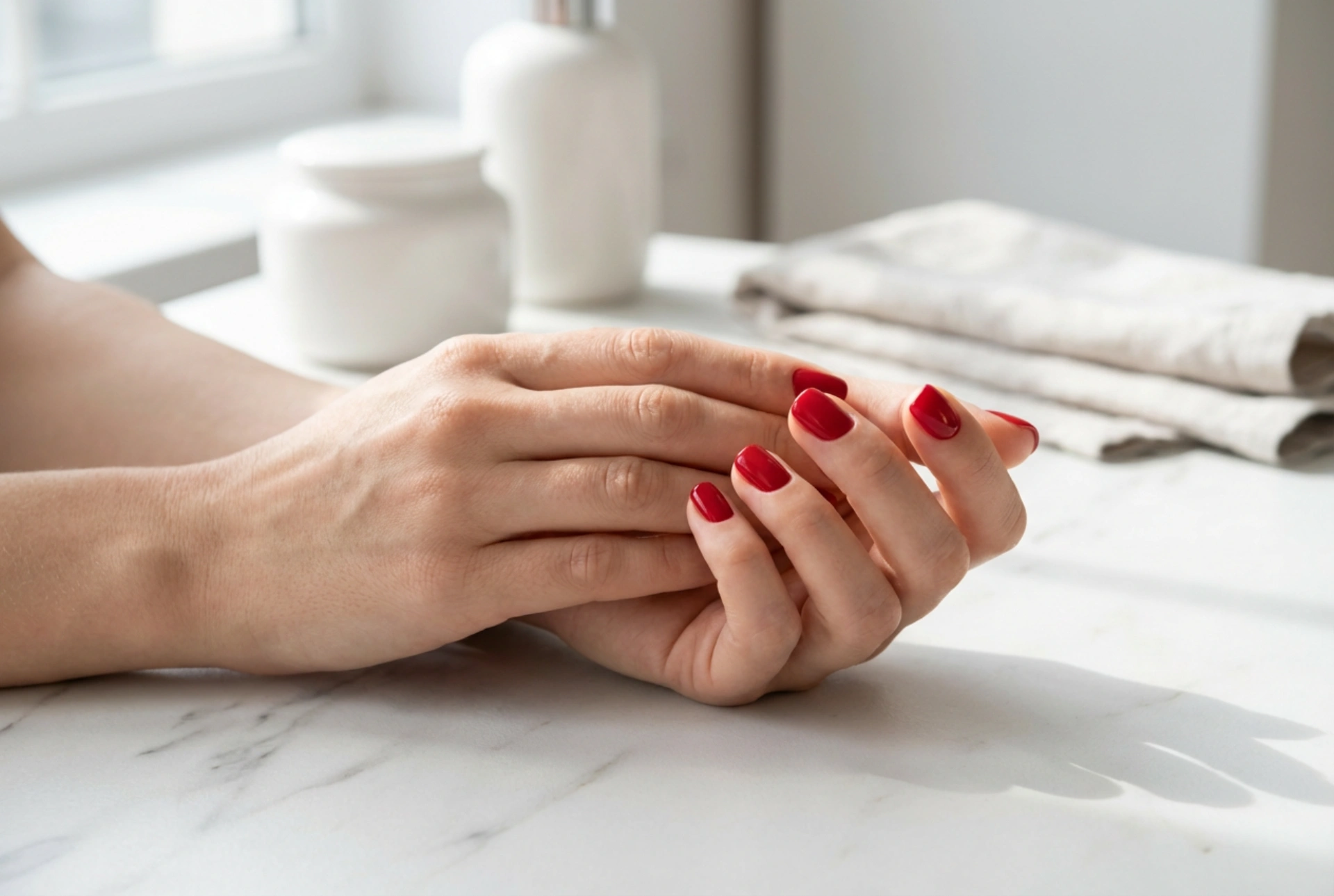 Uñas rojas en uñas cortas: trucos para estilizar y alargar visualmente tus manos