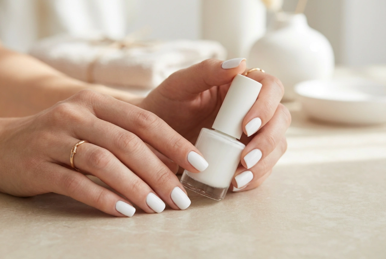 Uñas híbridas blancas: el blanco perfecto sin marcas ni amarilleamiento