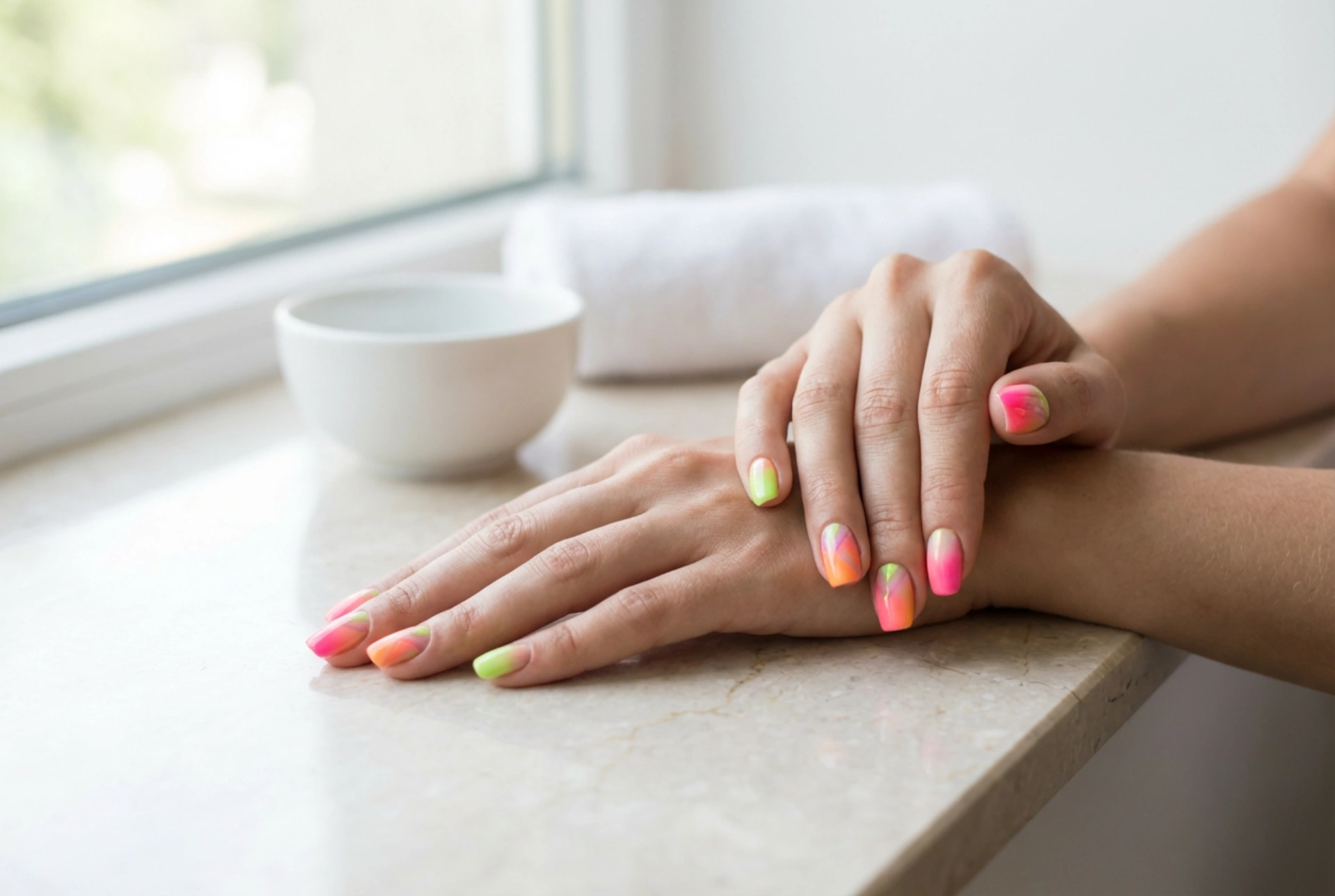 Uñas de neón y colores vibrantes: degradados, diseños y protección del color