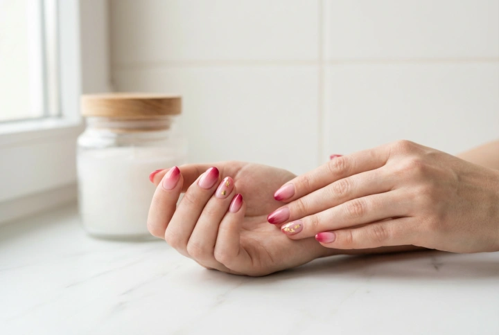 Uñas en Rosa y Rojo: Transiciones Suaves y Acentos Audaces