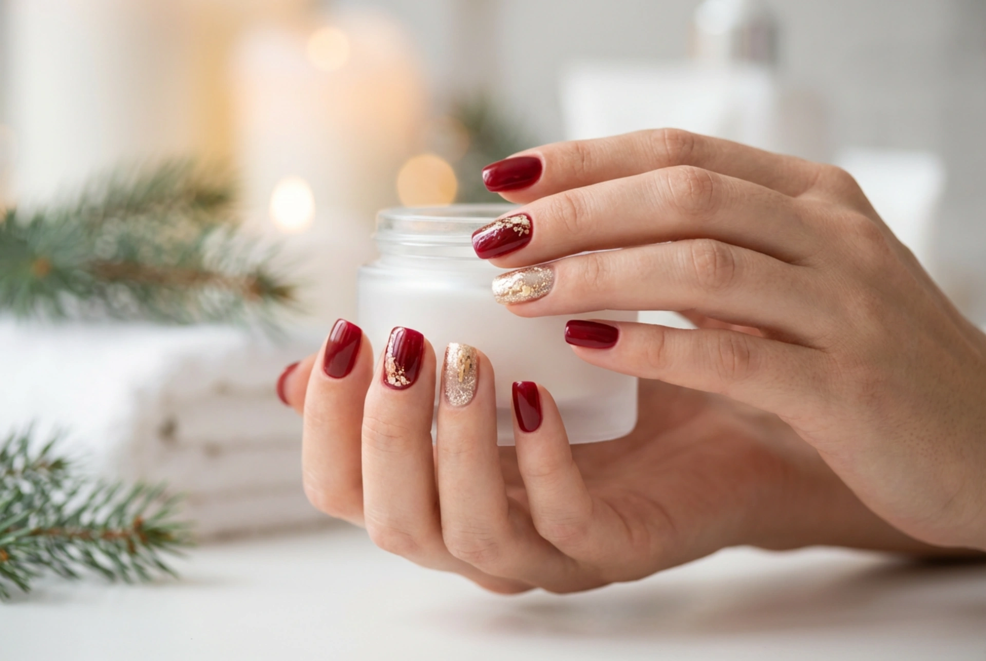 Uñas navideñas rojas y doradas: técnicas y decoraciones sencillas