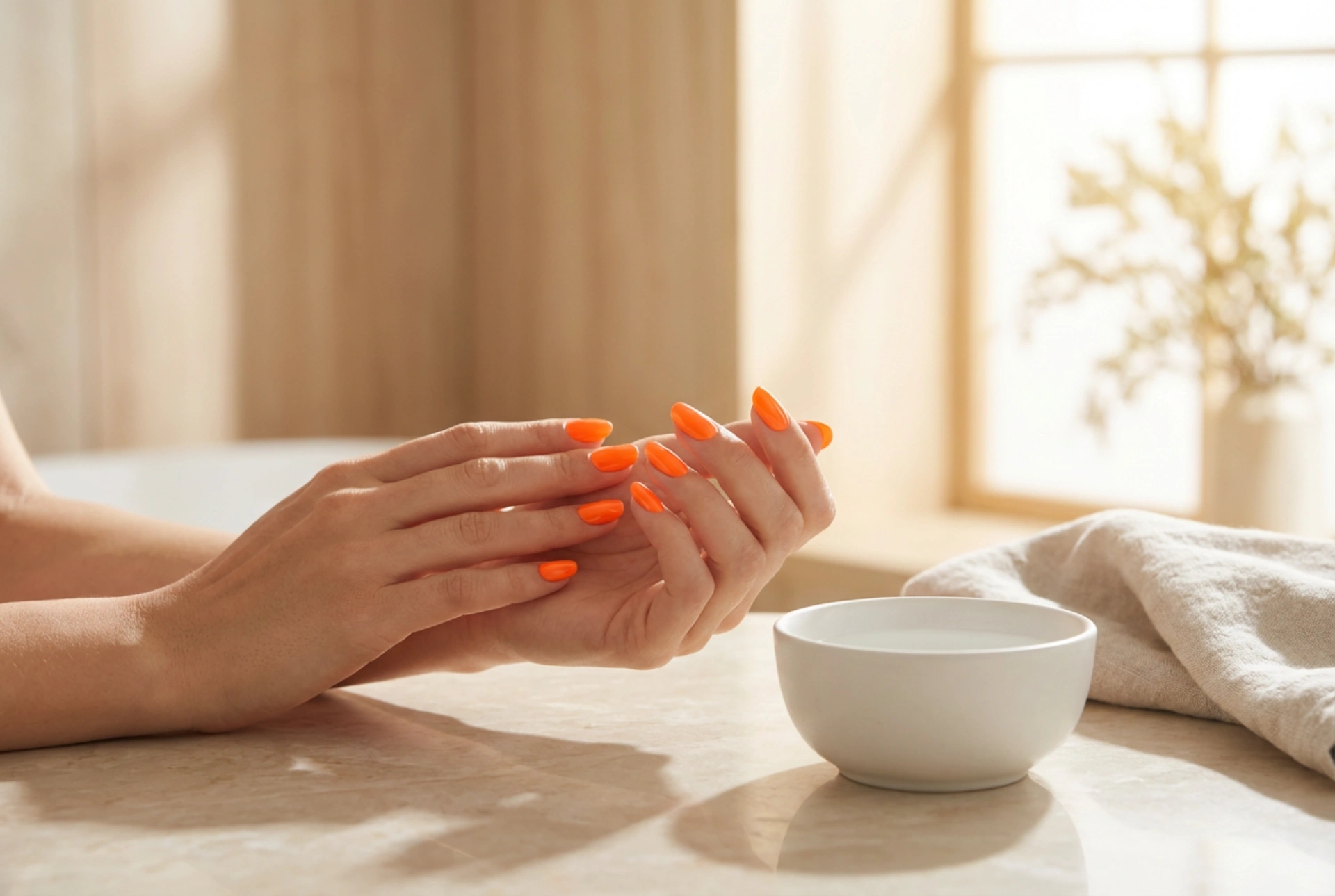 Uñas Naranja Neón: Color Intenso Sin Transparencias
