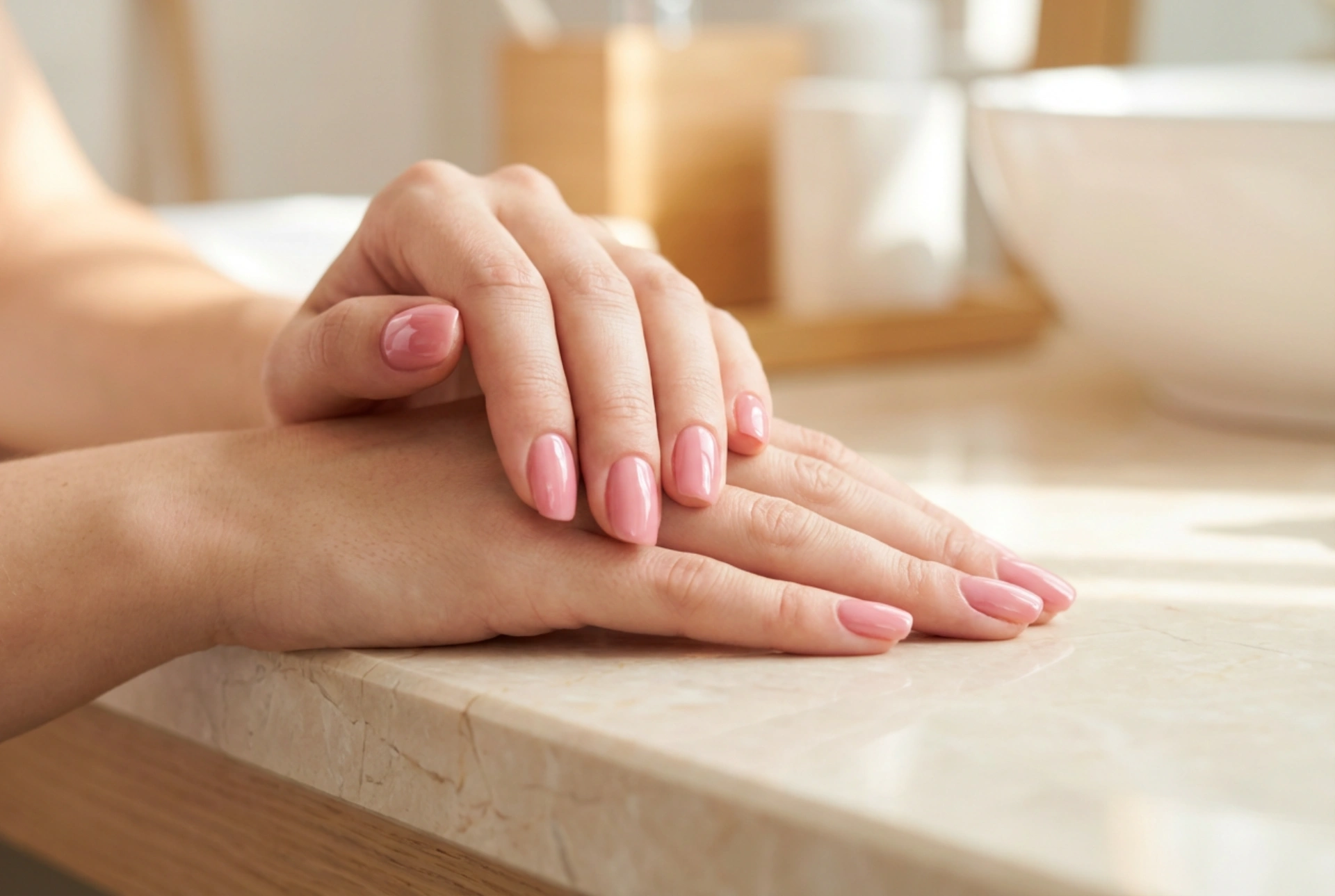Uñas Rosas Brillantes: Elección del Top Coat, Pulido y Cuidado