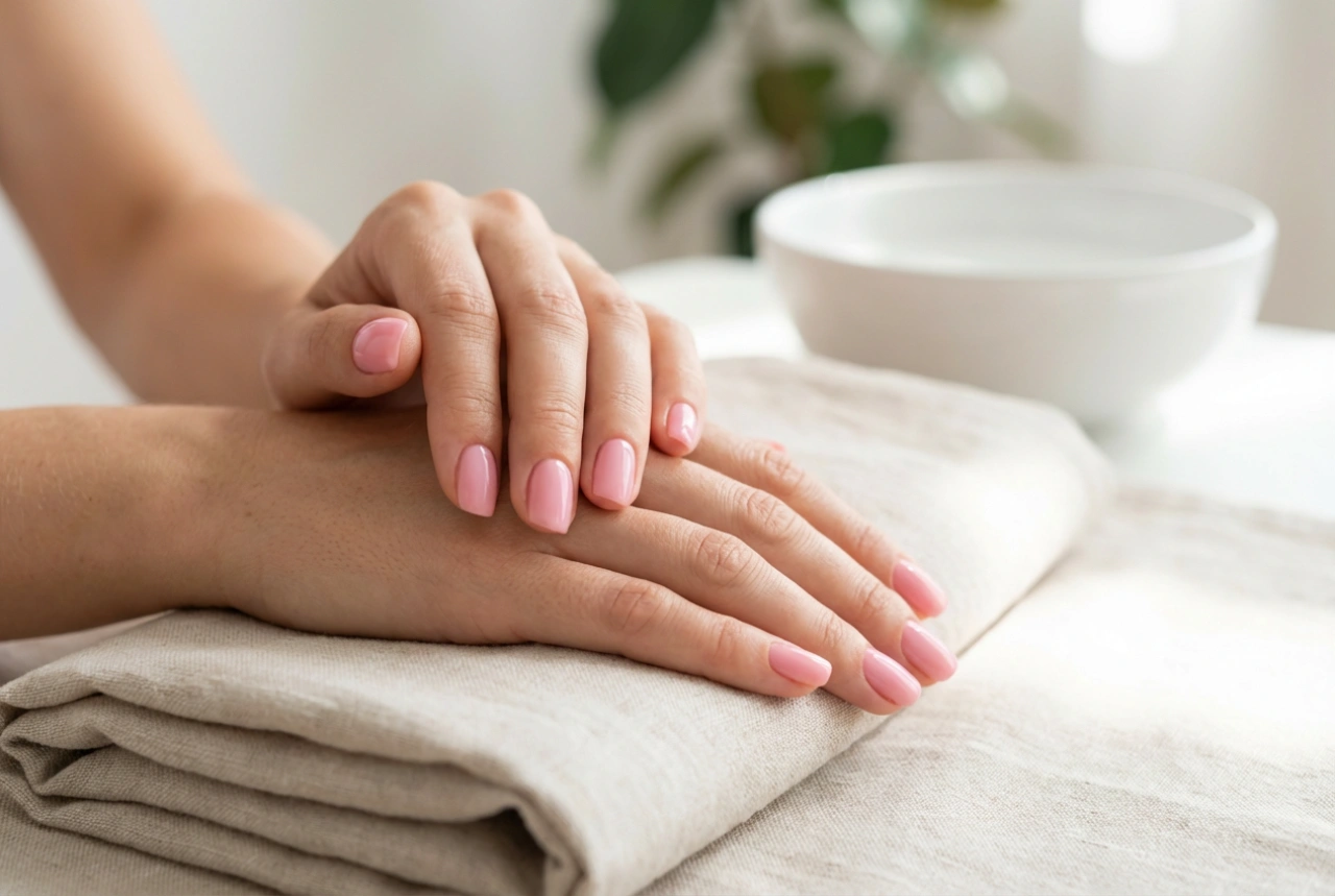 Manicura semipermanente: uñas rosas paso a paso