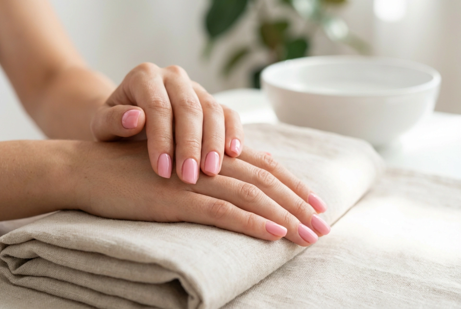 Manicura semipermanente: uñas rosas paso a paso