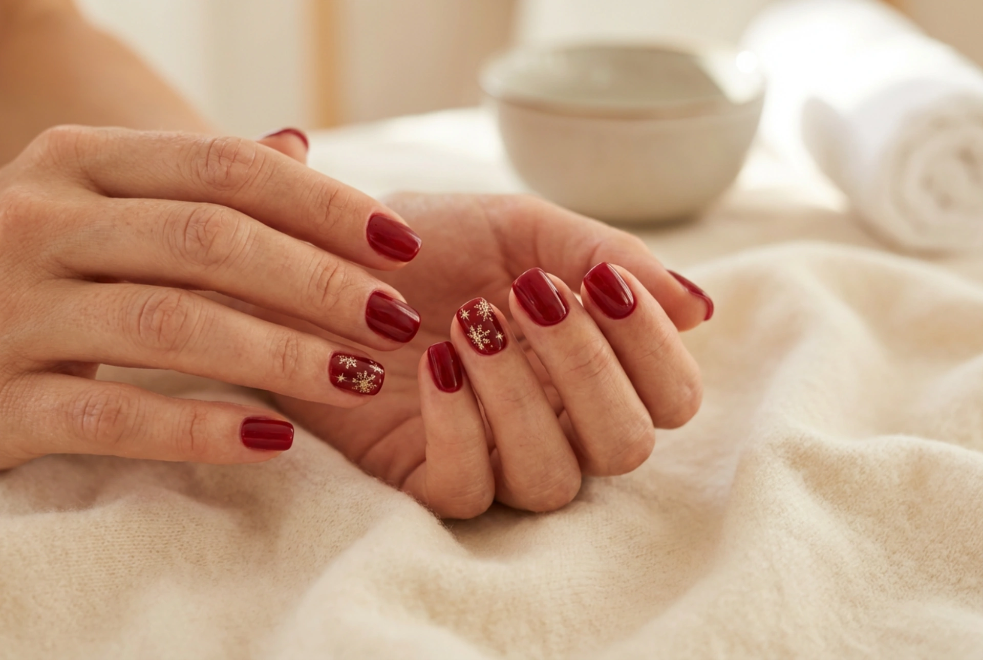 Uñas rojas navideñas: técnicas de esmaltado y decoración