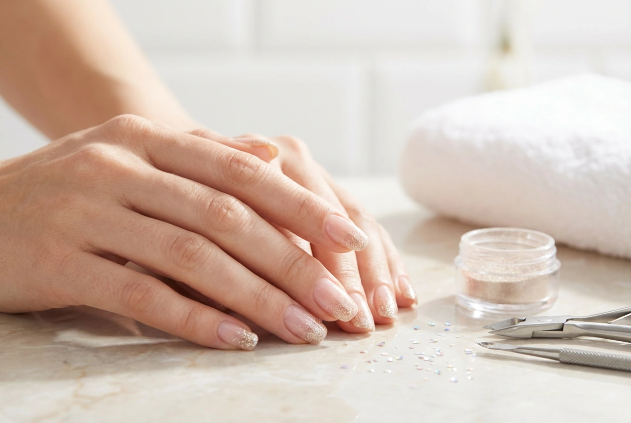 Uñas con purpurina de efecto degradado: la transición perfecta de brillo paso a paso