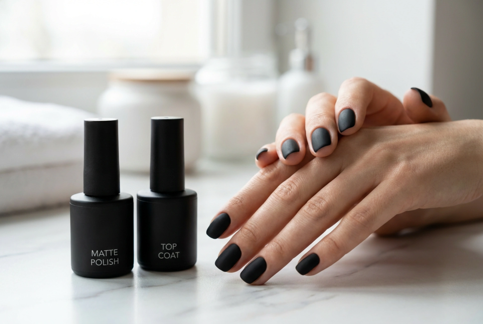 Uñas negras mate sin rayas: la base ideal y un acabado impecable