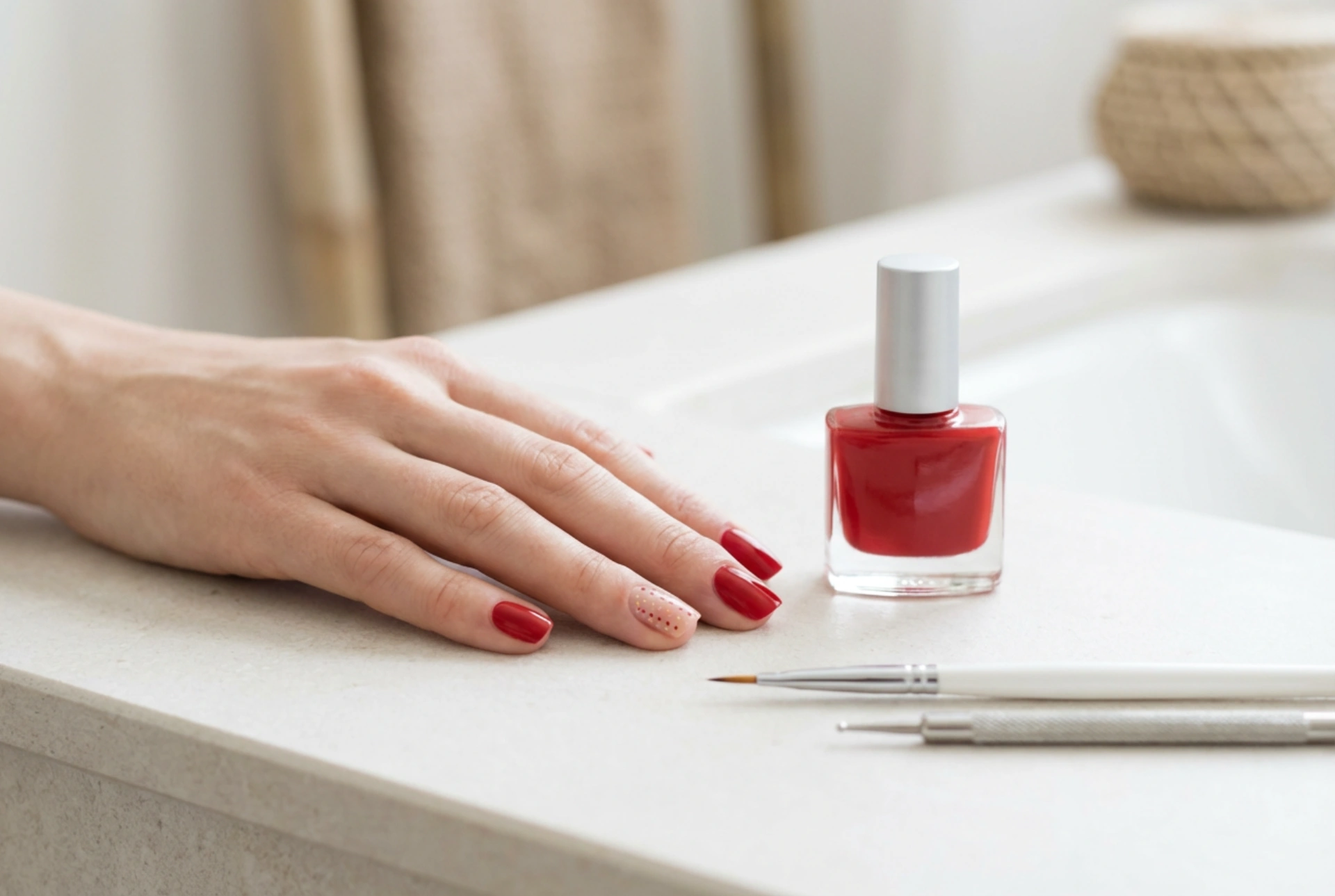 Diseños de uñas rojas: técnicas sencillas, herramientas y errores comunes