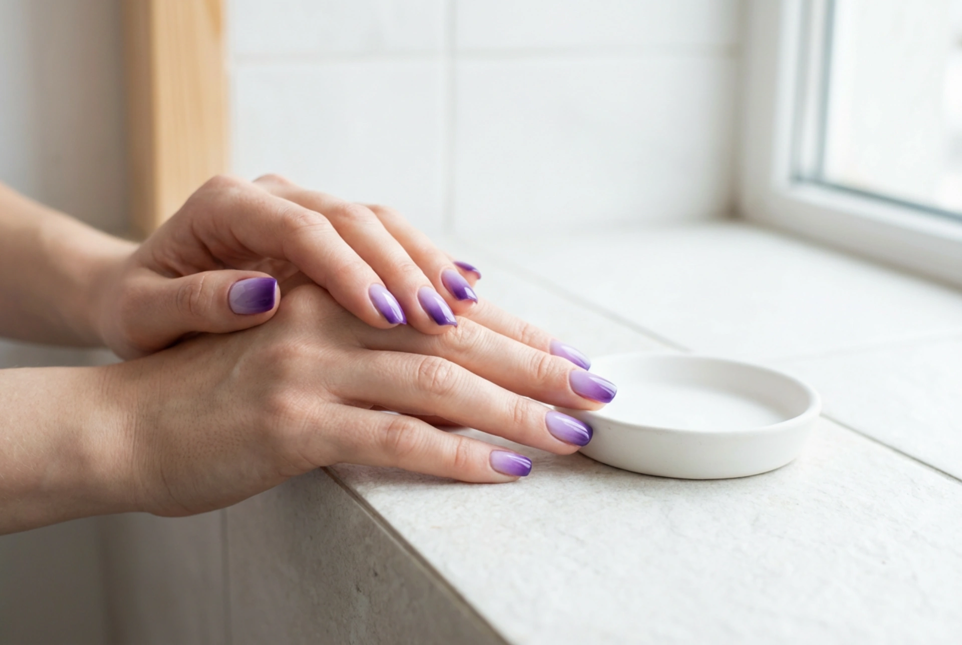 Uñas ombré en tonos morados: de la elección de colores al difuminado paso a paso