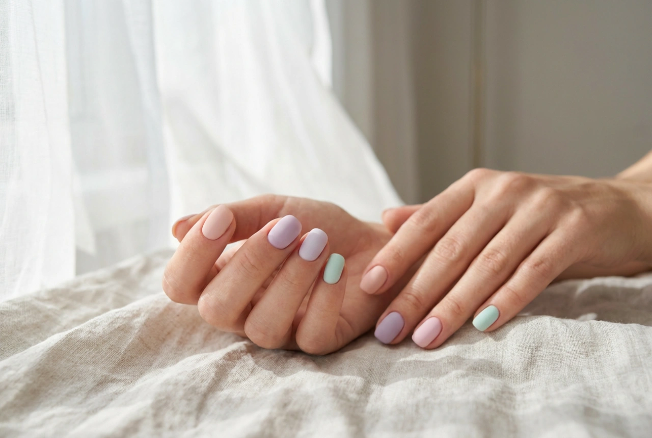 Uñas mate para el verano: colores pastel, top coat mate y durabilidad