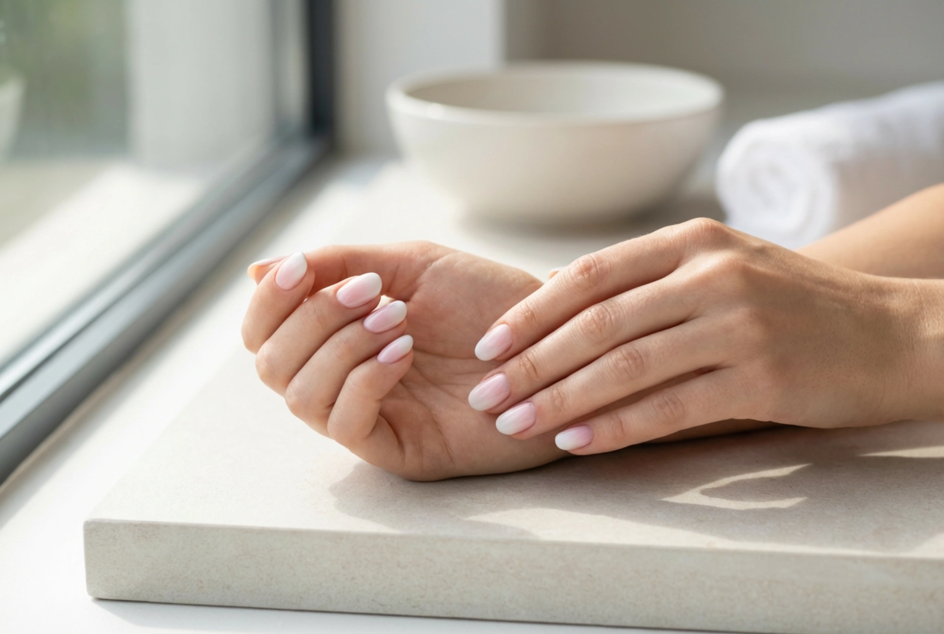 Cómo hacer uñas ombre rosa y blanco: esponja, difuminado y top coat
