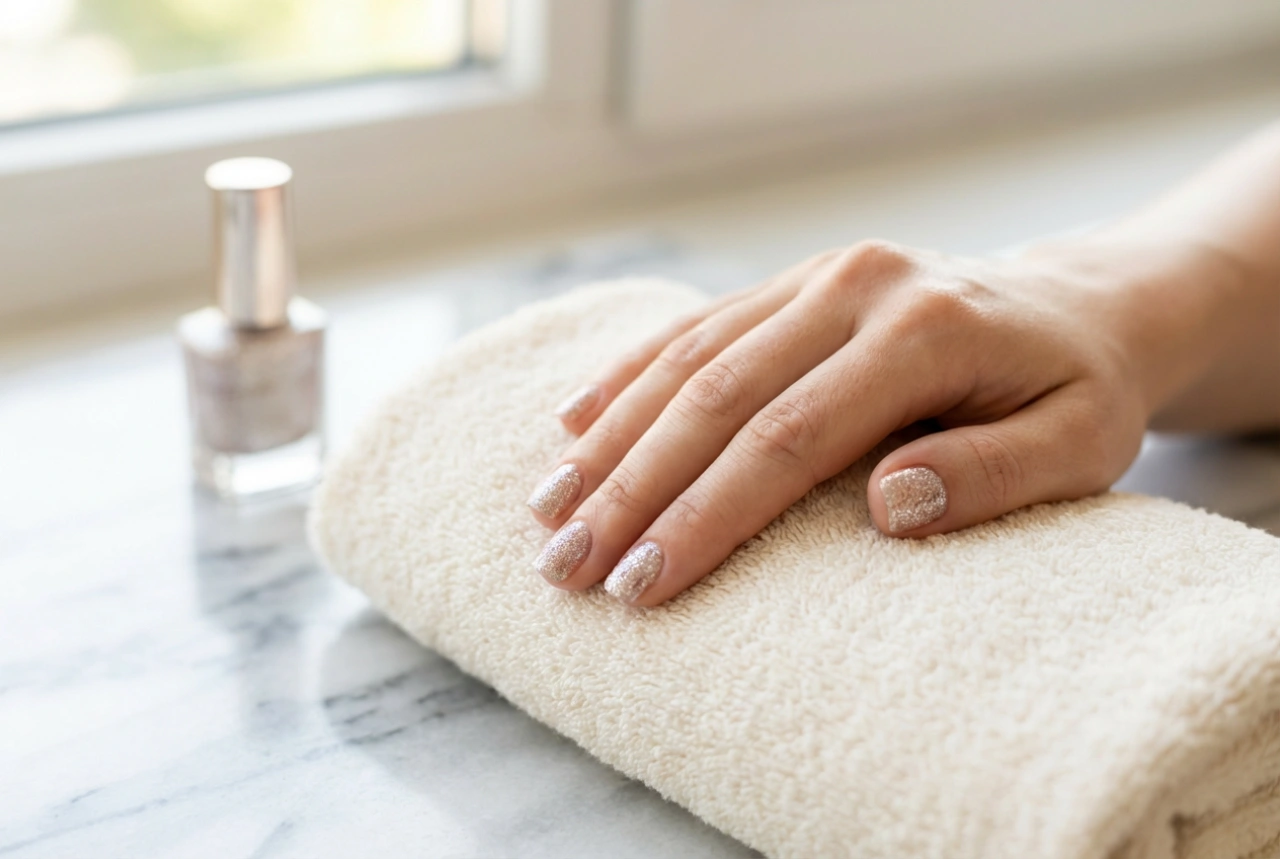Purpurina en primer plano: manicura con brillo paso a paso y los errores más comunes