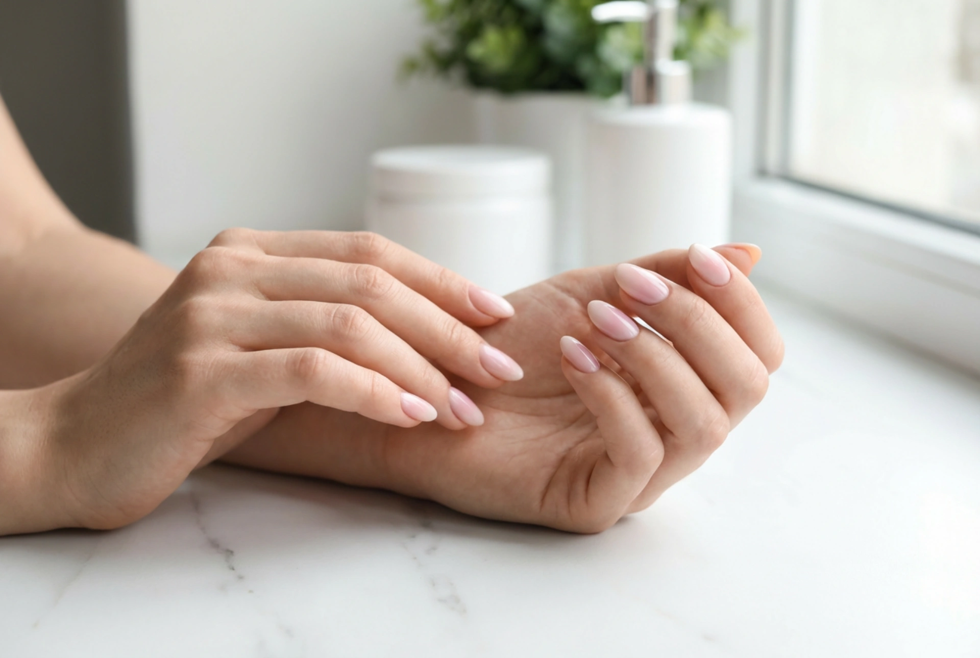 Uñas ombré claras: un delicado degradado en pasteles y nude