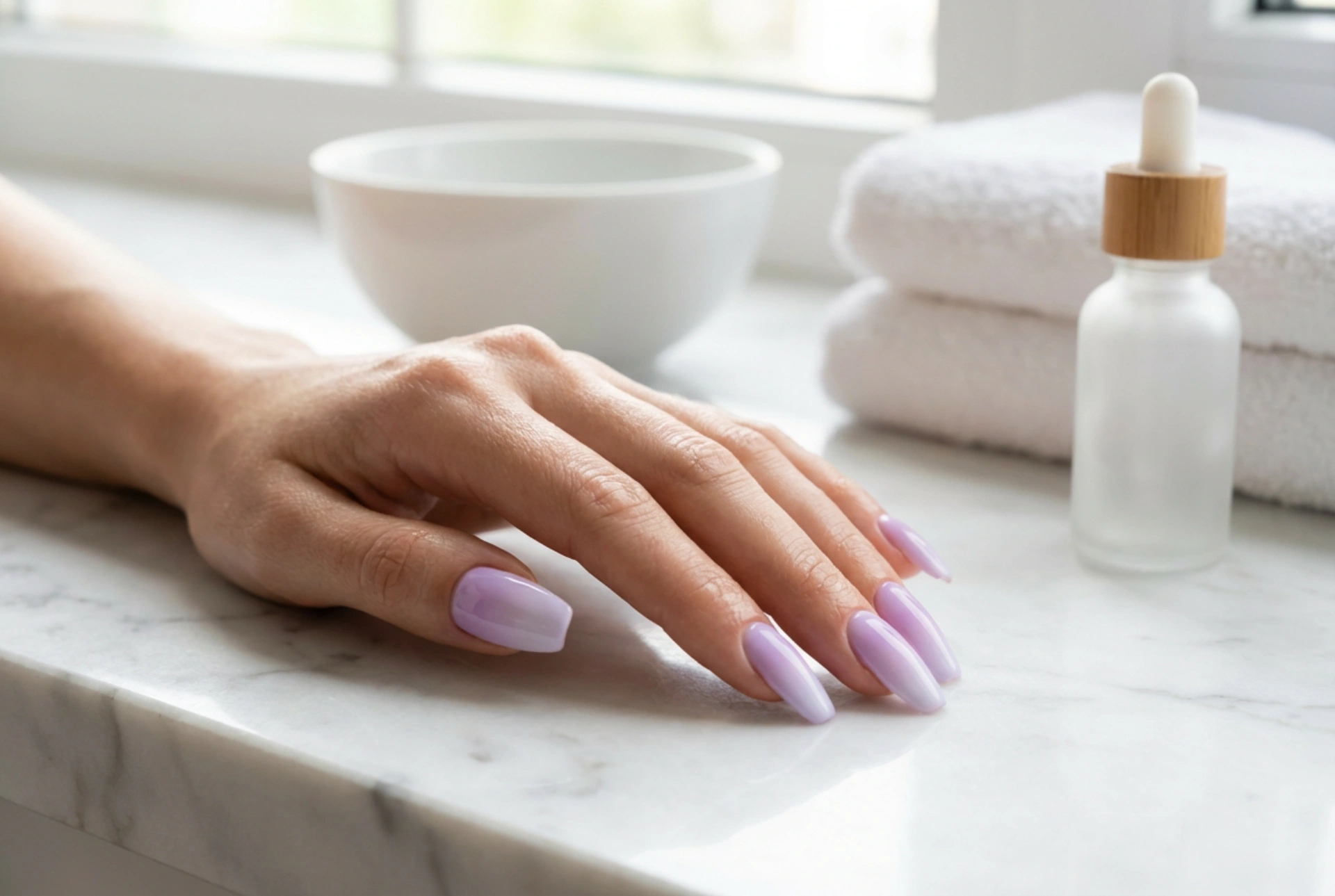 Uñas ombre lila: el degradado pastel perfecto y sin marcas